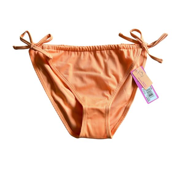 NWT! Juniors' Ninety-Nine° Tunnel Side-Tie Orange Bikini Bottoms Size Large - Picture 1 of 6